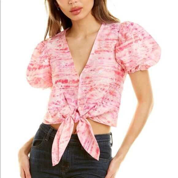 Ramy Brook Pink Crop Top - Picture 1 of 9
